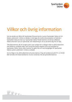 Villkor och &ouml;vrig information