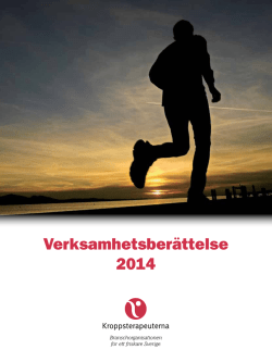 Kry Verksamhetsberattelse 2014 - Kroppsterapeuternas Yrkesförbund