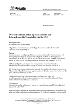 Överenskommelse mellan Uppsala kommun och Lokalpolisområde