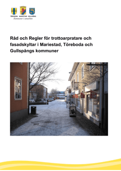 Råd och Regler för trottoarpratare och fasadskyltar i Mariestad