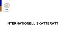 Internationell Skatterätt, föreläsning HT 2015