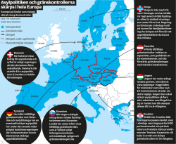 Grafik: Här har gränskontrollerna skärpts i Europa.