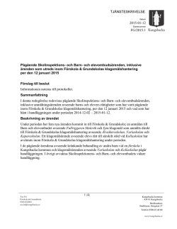 2015-01-12 FG/2015:1 TJÄNSTESKRIVELSE Pågående