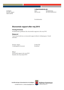4. Ekonomisk rapport efter maj 2015