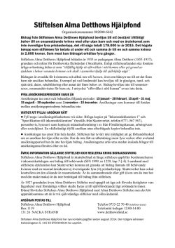 Stiftelsen Alma Detthows Hjälpfond