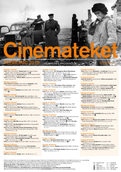 FEBRUARI 2015 FILMHUSET, STOCKHOLM