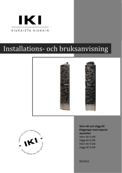 Installations‐ och bruksanvisning - IKI Bastu