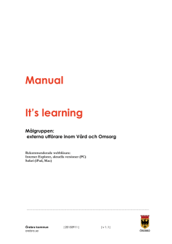 It`s Learning - manual till Treservautbildningar