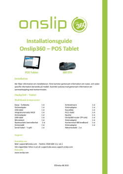 Installationsguide Onslip360 – POS Tablet
