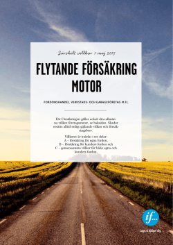 Flytande försäkring, egna och kunders fordon