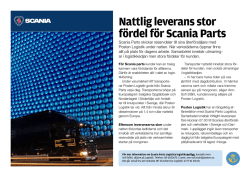 Nattlig leverans stor fördel för Scania Parts