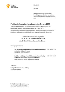 5 mars 2015 - Sveriges Kommuner och Landsting
