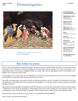 Församlingsbrev advent 2014 - Sankt Olofs Katolska Församling