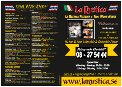 ladda ner vår meny - LaRustica pizzeria & Thai wook