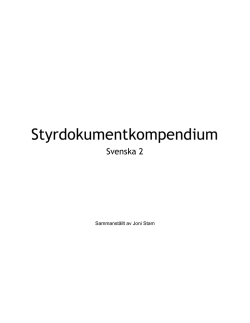 Styrdokumentkompendium i Svenska 2