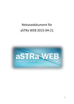 Releasedokument för aSTRa WEB 2015-04-21