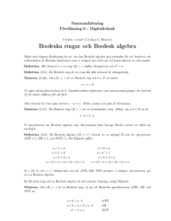 Booleska ringar och Boolesk algebra
