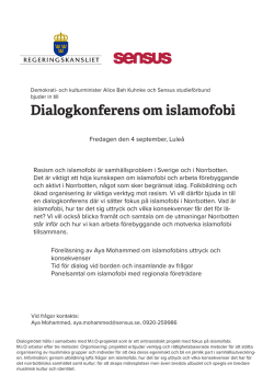 Dialogkonferens om islamofobi