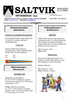 Saltvik informerar, maj 2015