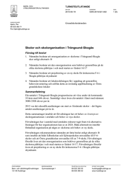 Skolor och skolorganisation i Trångsund-Skogås