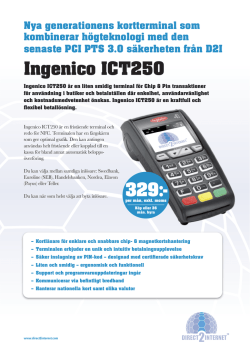 Produktblad och avtal, Ingenico ICT250