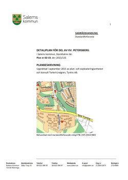 detaljplan för del av kv. petersberg planbeskrivning