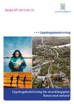 Uppdragsbeskrining för utvecklingsplan Råneå