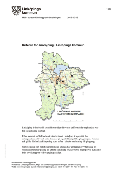 Kriterier för snöröjning i Linköpings kommun