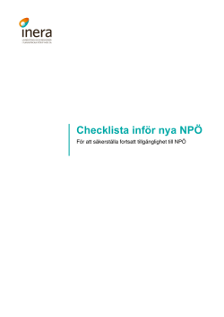 Checklista inför nya NPÖ