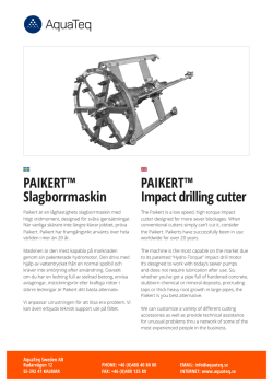 PAIKERT™ Slagborrmaskin PAIKERT™ Impact drilling cutter