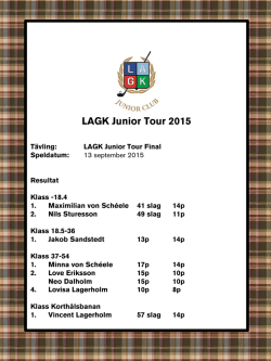 LAGK Junior Tour Final 13/9