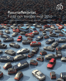 Resurseffektivitet Fakta och trender mot 2050