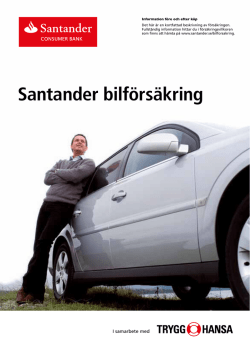 Informationsblad om Santanders bilförsäkring