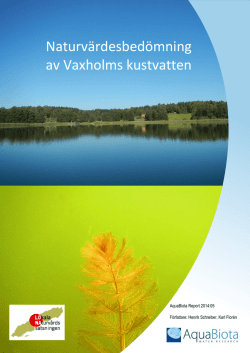 Naturvärdesbedömning av Vaxholms kustvatten