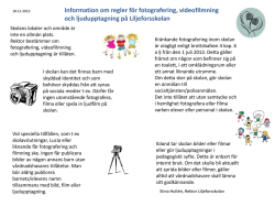 regler kring foto och filmning Lijeforsskolan