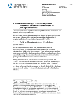 Konsekvensutredning – Transportstyrelsens föreskrifter om ansökan