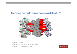 Behövs en data warehouse arkitektur?