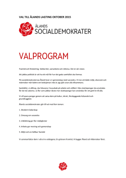 Valprogram - Ålands socialdemokrater