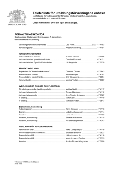 Telefonlista för utbildningsförvaltningens enheter