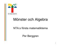 150317 NTA - mönster och algebra