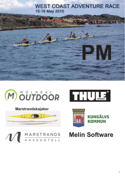 PM with logistics - Swedish Adventure Race Series