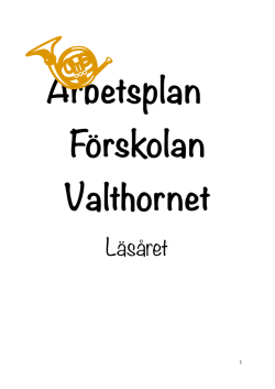 Arbetsplanen för Valthornet 2015/2016