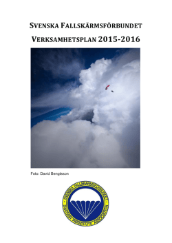 svenska fallskärmsförbundet verksamhetsplan 2015-2016