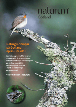 Naturguidningar på Gotland april-juni 2015