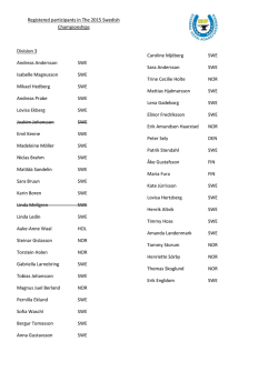 Registered participants in The 2015 Swedish Championships