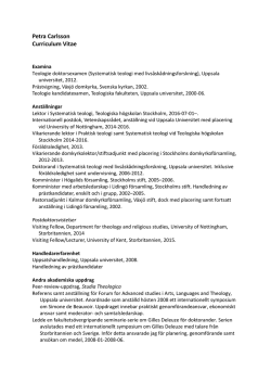 CV/Publikationsförteckning - Teologiska högskolan Stockholm