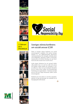 Sveriges största konferens om socialt ansvar (C)SR