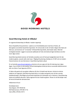 Good Morning Hotels är tillbaka!