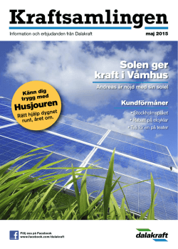 Kraftsamlingen nr 2 2015 – Solceller, kunderbjudande på