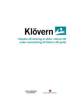 Inbjudan till teckning av aktier i Adcore AB under